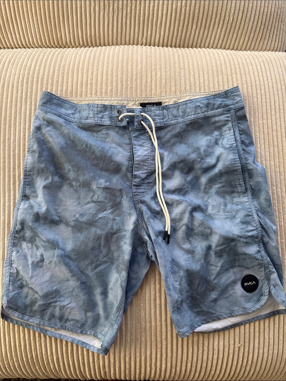 RVCA Men's Washed Blue Tie-Dye Board Shorts